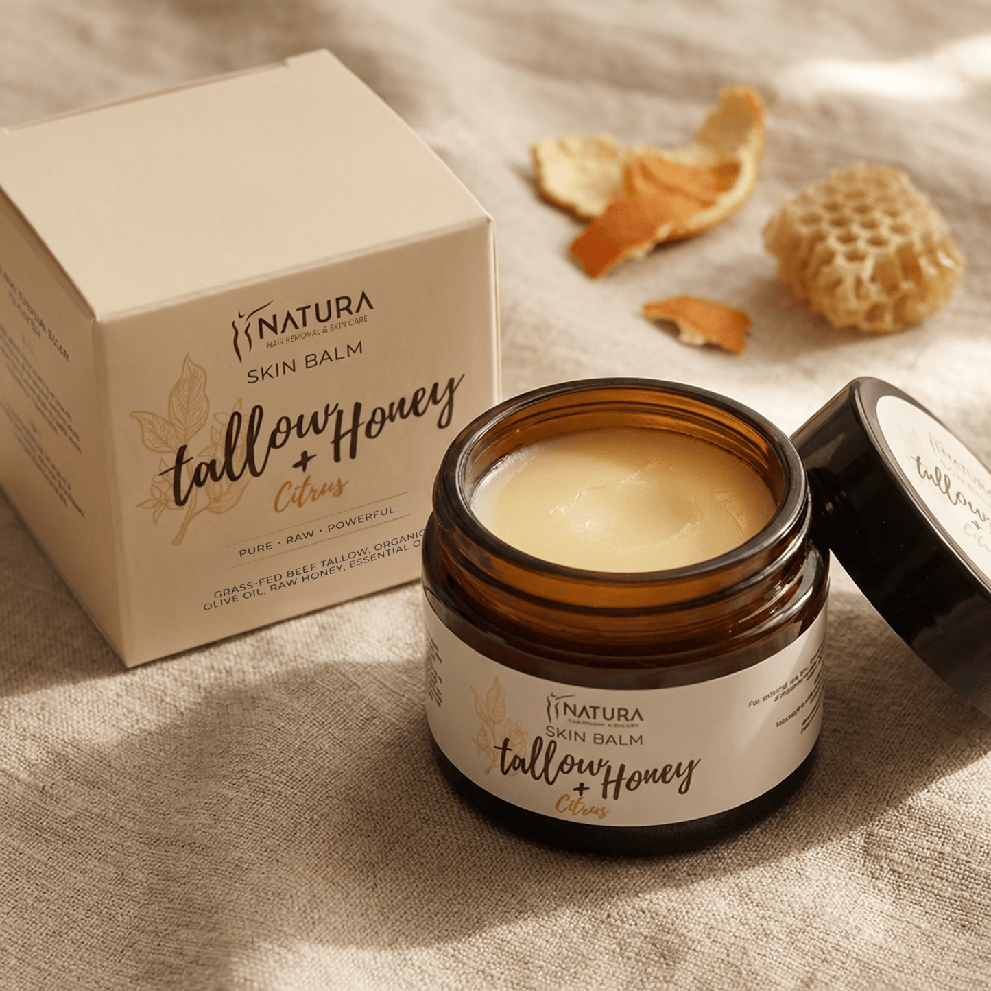 Skin Balm Tallow + Honey (citrus) - Natura Spa